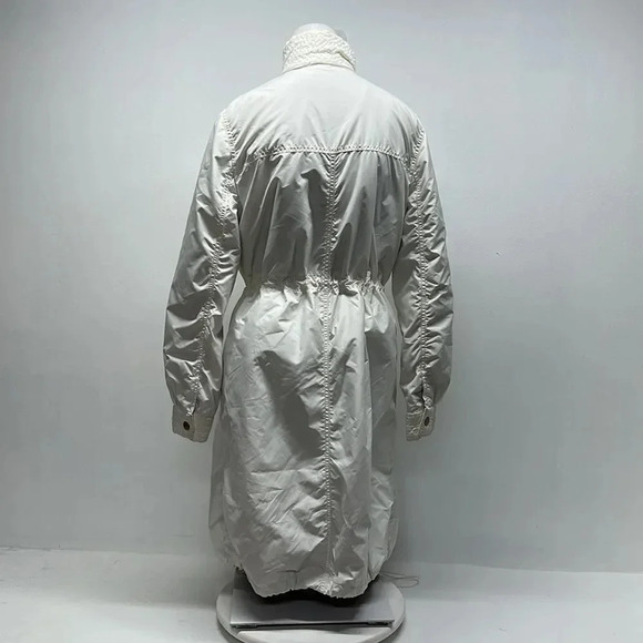 Red Valentino Puffer Jacket Trench Long Coat Full Zip Ivory Women's Size 44 US 6 - Picture 9 of 16